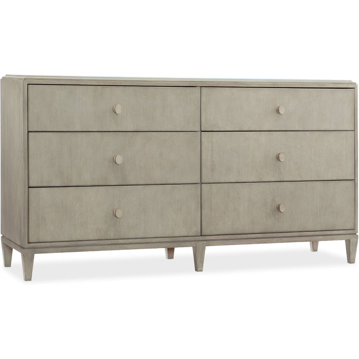 Hooker Furniture Modern Light Wood Wide Elixir Six-Drawer Dresser