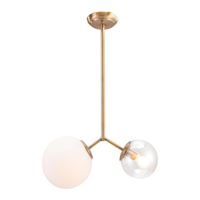 Anderson Teak Constance Modern Brass Ceiling Lamp with Glass Shades