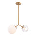 Anderson Teak Constance Modern Brass Ceiling Lamp with Glass Shades