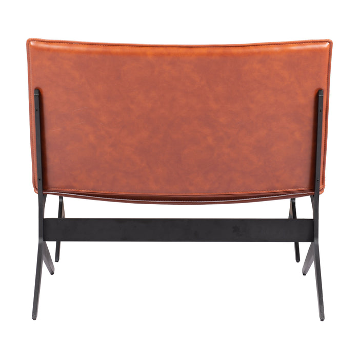 Zuo Modern Cardiff Brown Lounge Chair & Ottoman