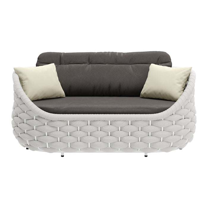 Zuo Coral Reef Loveseat and Accent Chair Outdoor Patio Set