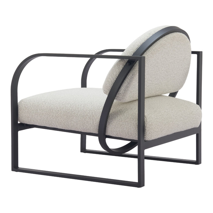 Zuo Flakt Ivory Modern Upholstery Accent Chair 