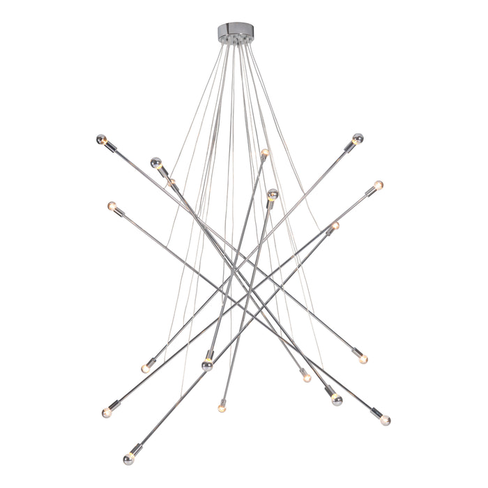 Anderson Teak Belief Modern Chrome Ceiling Lamp with Criss-Cross Design