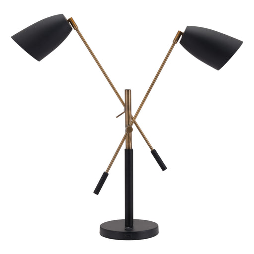 Zuo Tanner Black & Brass Adjustable Retro Modern Design Table Lamp