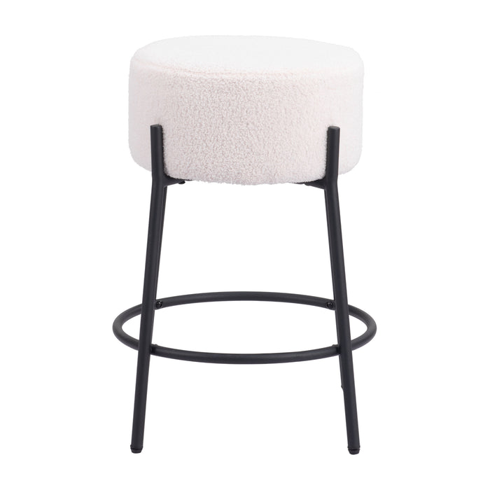 Zuo Blanche White Counter Stool