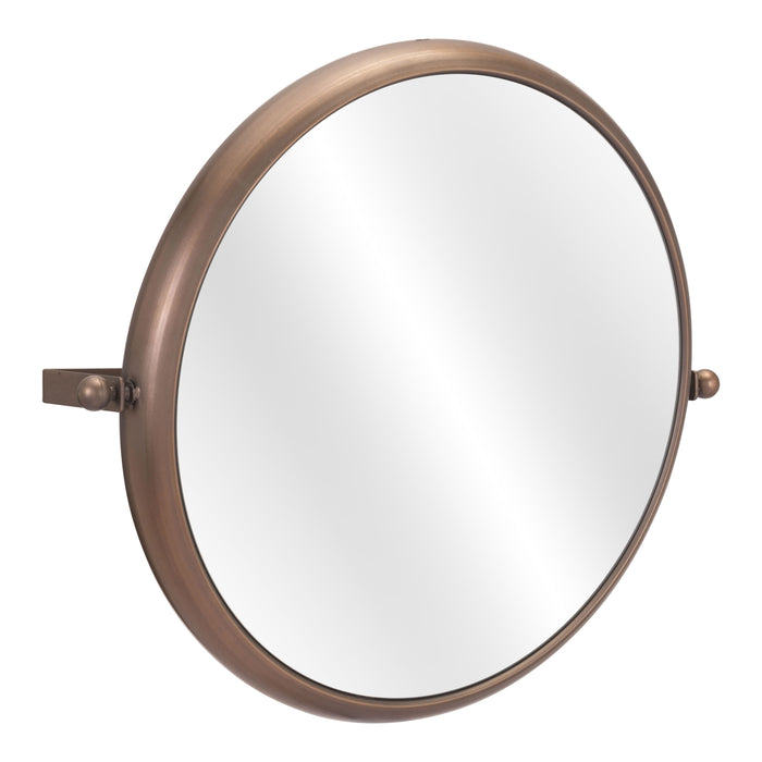 Zuo Peralta Modern Gold Painted Steel Round Wall Mirror