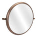 Zuo Peralta Modern Gold Painted Steel Round Wall Mirror