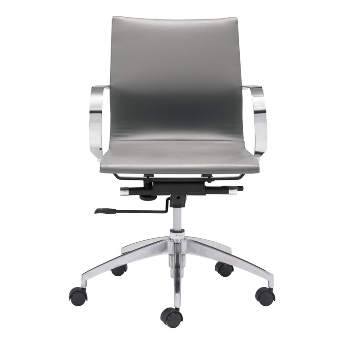 Zuo Glider Low Back Office Chair Gray