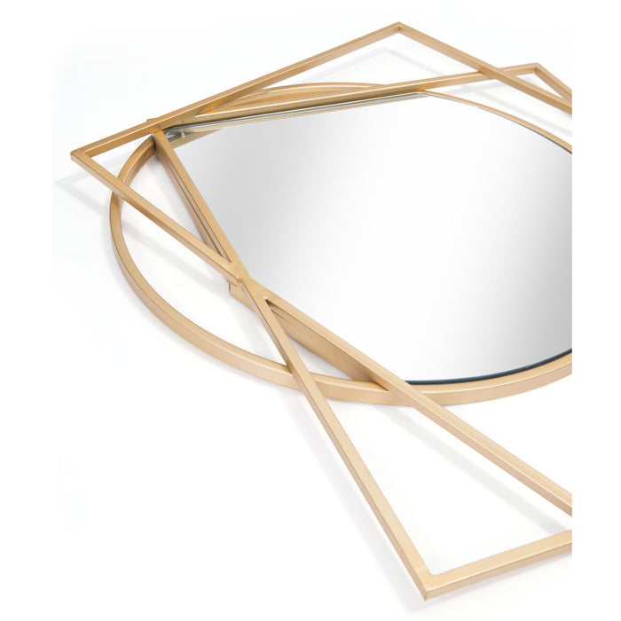 Zuo Vertex Gold Painted Steel Modern Wall Mirror