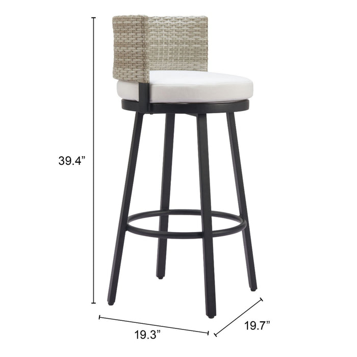 Zuo Modern Midnight Wave Outdoor Barstool