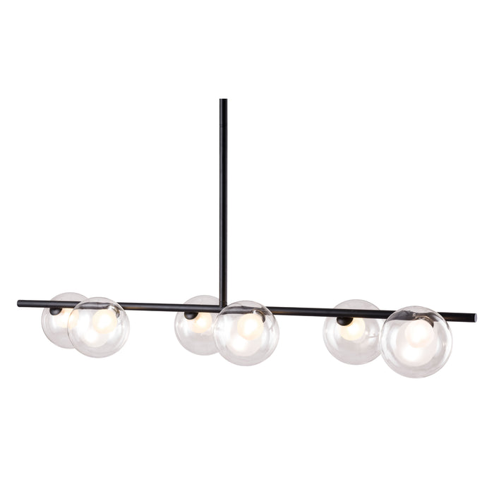 Zuo Keyoz Black Modern Ceiling Lamp with Clear Glass Shades