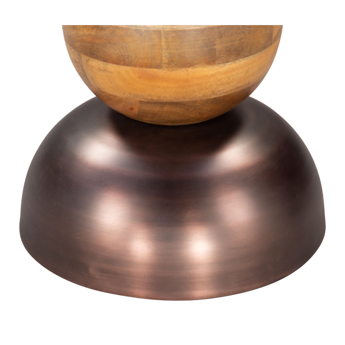 Zuo Tripoli Round Brown Side Table