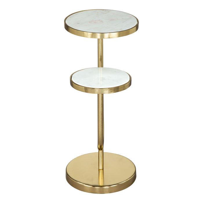 Zuo Marc White Marble Side Table