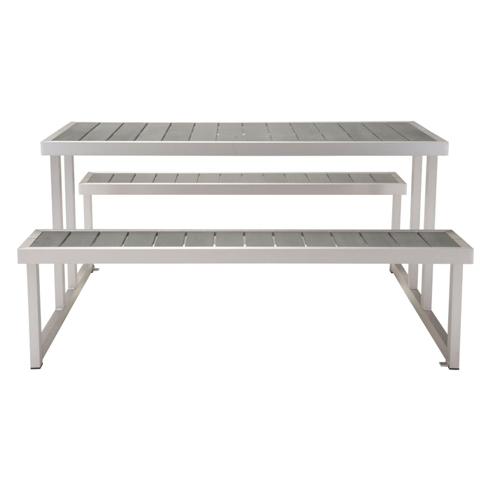 Zuo Classic Picnic Dining Table Gray & Silver