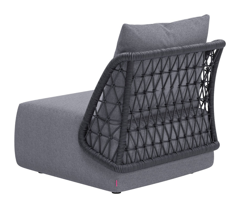 The Mekan Outdoor Accent Chair by Zuo, Grey