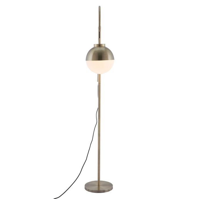 Zuo Waterloo Modern Arc Floor Lamp White & Bronze