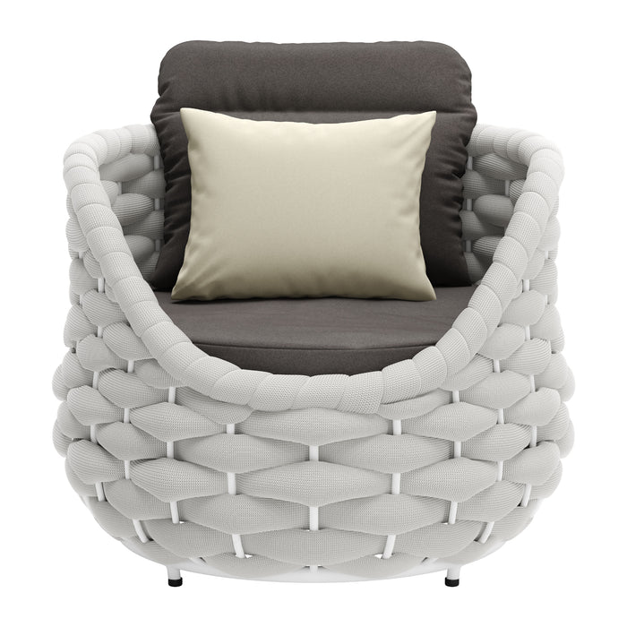 Coral Reef Outdoor Accent Chair by Zuo, Gray