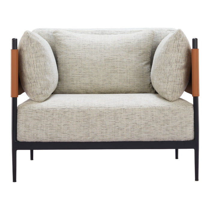 Zuo Modern Mid Century Cushion Loveseat Accent Chair, Coffee & End Table Set