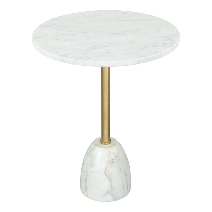 Zuo Cynthia White Marble Side Table
