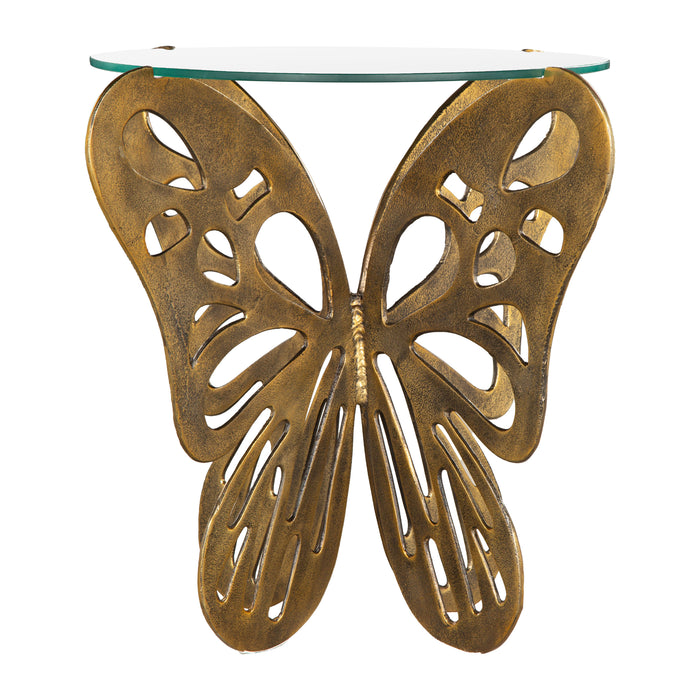 Zuo Motyl Glass Top Accent Table