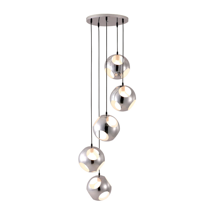 Zuo Meteor Shower Modern Chrome Spiral Ceiling Lamp