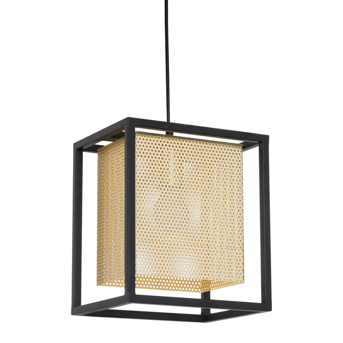 Zuo Yves Modern Perforated Steel Pendant Ceiling Lamp Gold & Black