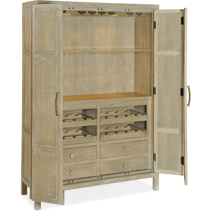 Hooker Furniture Dining Surfrider Light Wood Bar Cabinet 