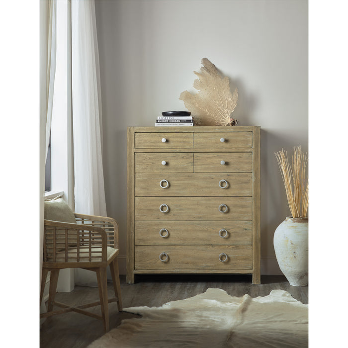 Hooker Furniture Rustic Wood Tall Surfrider Six-Drawer Chest 