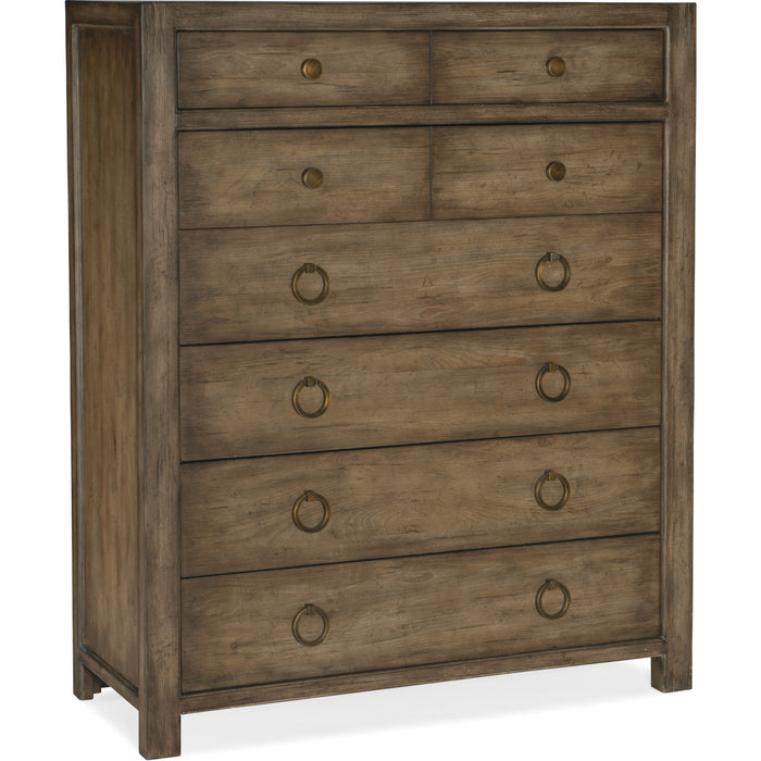 Hooker Furniture Rustic Dark Wood Tall Sundance Six-Drawer Chest 