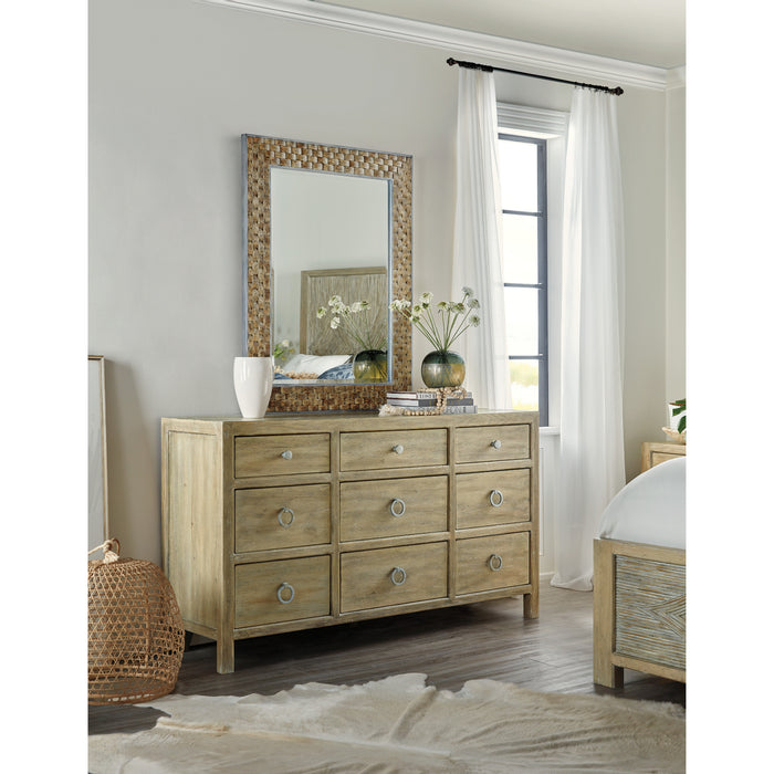 Hooker Furniture Rustic Wood Wide Surfrider Nine-Drawer Dresser