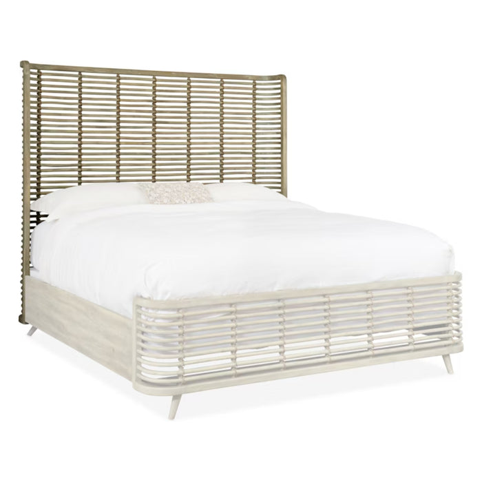 Hooker Furniture Light Wood Surfrider Queen Rattan Bed 