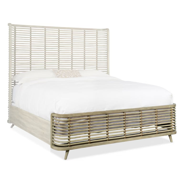 Hooker Furniture Light Wood Surfrider Queen Rattan Bed 