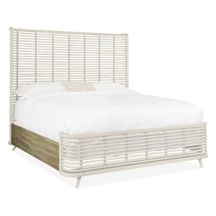 Hooker Furniture Light Wood Surfrider Queen Rattan Bed 