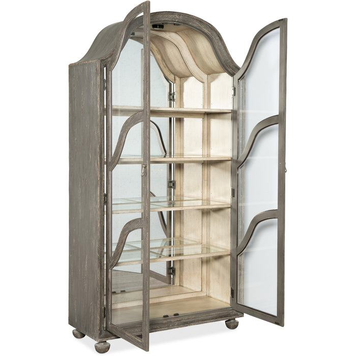 Hooker Furniture Dining Alfresco Costa Rustic Wood Display Cabinet