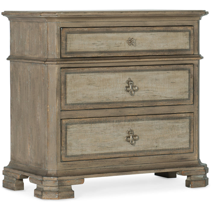 Hooker Furniture Rustic Wood Alfresco Palmieri Three-Drawer Nightstand