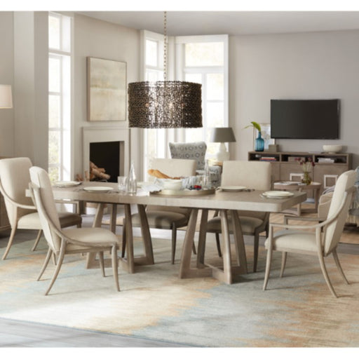 Hooker Furniture Affinity Rectangle Pedestal Light Wood Dining Table Set