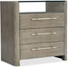 Hooker Furniture Modern Wood Glass Top Affinity Three-Drawer Nightstand 