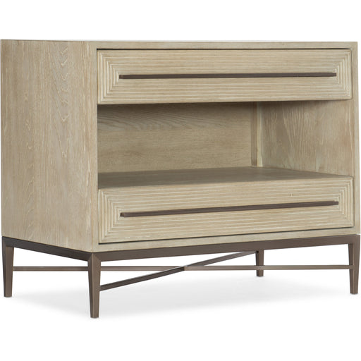 Hooker Furniture Modern Light Wood Cascade Two-Drawer Nightstand 