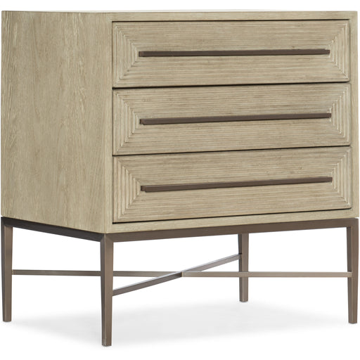 Hooker Furniture Modern Light Wood Cascade Three-Drawer Nightstand 