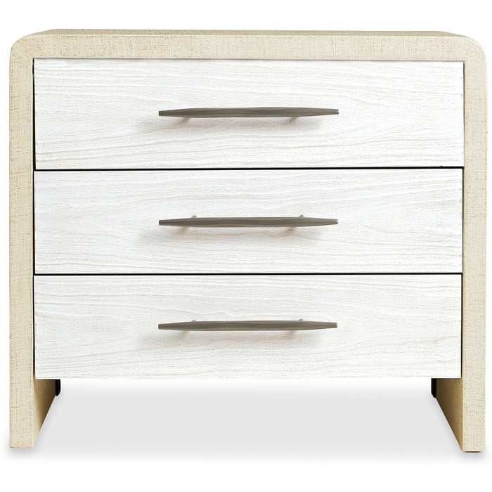 Hooker Furniture Modern Cream Cascade Three-Drawer Nightstand