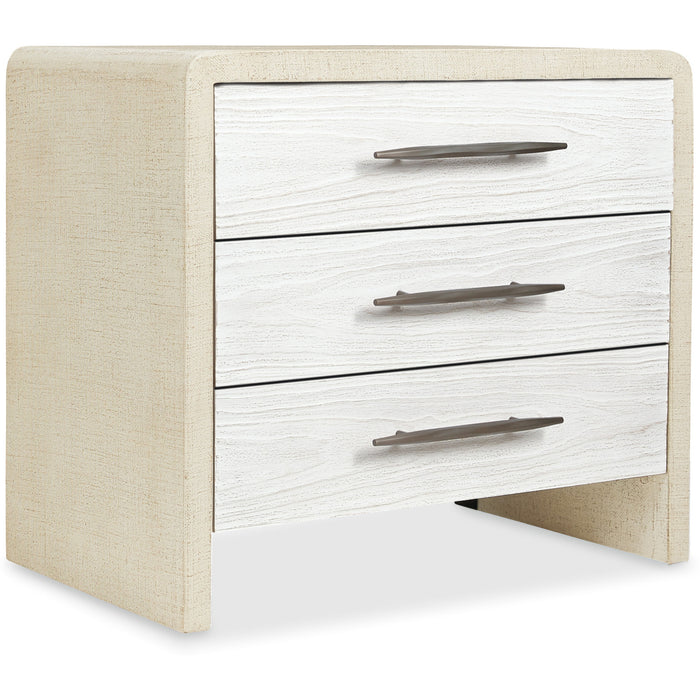 Hooker Furniture Modern Cream Cascade Three-Drawer Nightstand