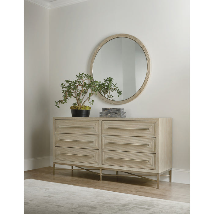 Hooker Furniture Modern Light Wood Wide Cascade Six-Drawer Dresser 