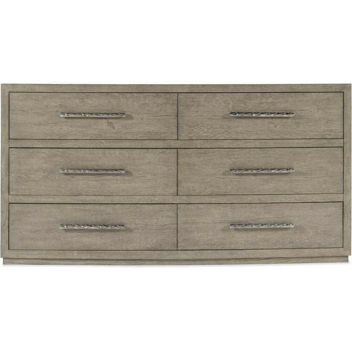 Hooker Furniture Modern Linville Falls Chimney Gap Six Drawer Dresser 