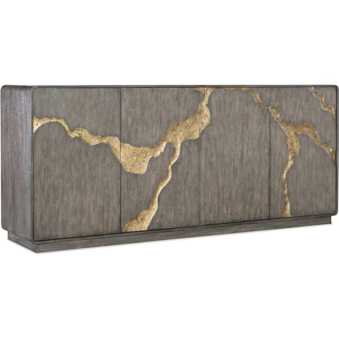 Hooker Furniture Melange Fissured Dark Wood Entertainment Credenza