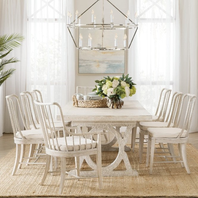 Hooker Furniture Serenity White Wood Rectangle Dining Table Set