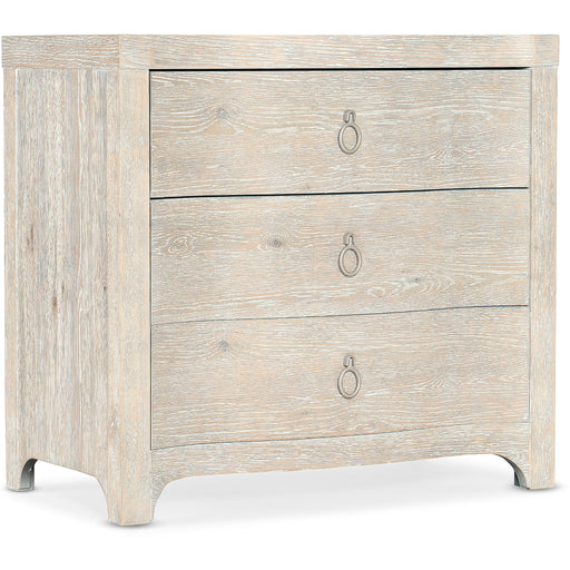 Hooker Furniture Modern Cream Wood Serenity Antigua Three Drawer Nightstand