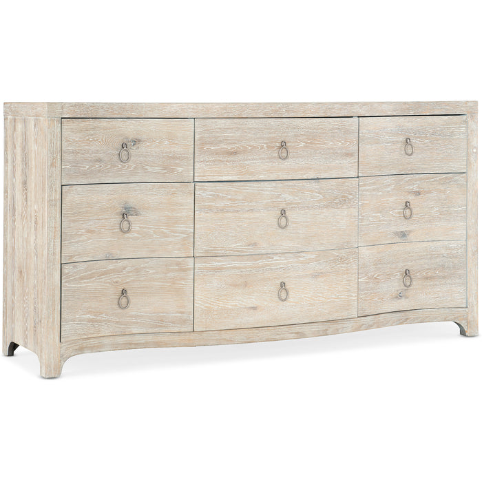 Hooker Furniture Rustic Light Wood Serenity Harbour Nine Drawer Dresser