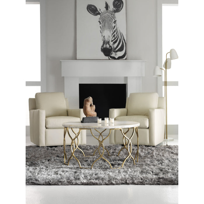 Hooker Furniture Gold Leaf, White Onyx Melange Corrina Cocktail Table