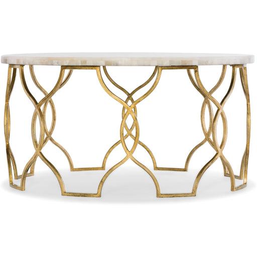 Hooker Furniture Gold Leaf, White Onyx Melange Corrina Cocktail Table