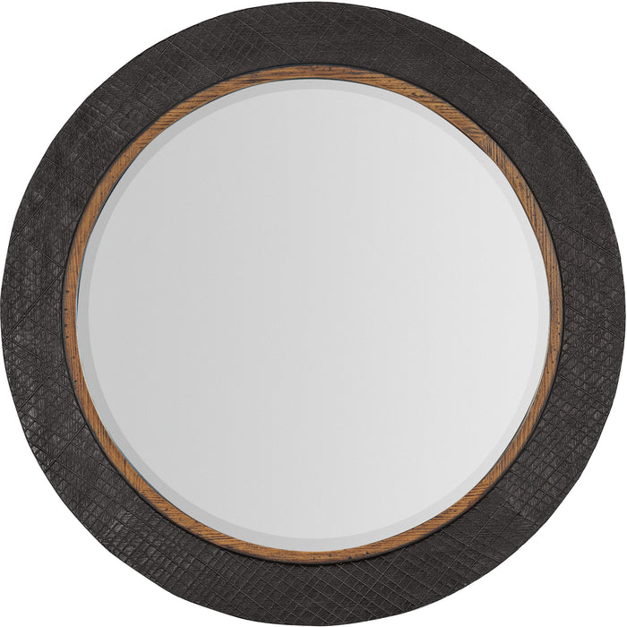 Hooker Furniture Big Sky Grey Wood Round Accent Mirror 